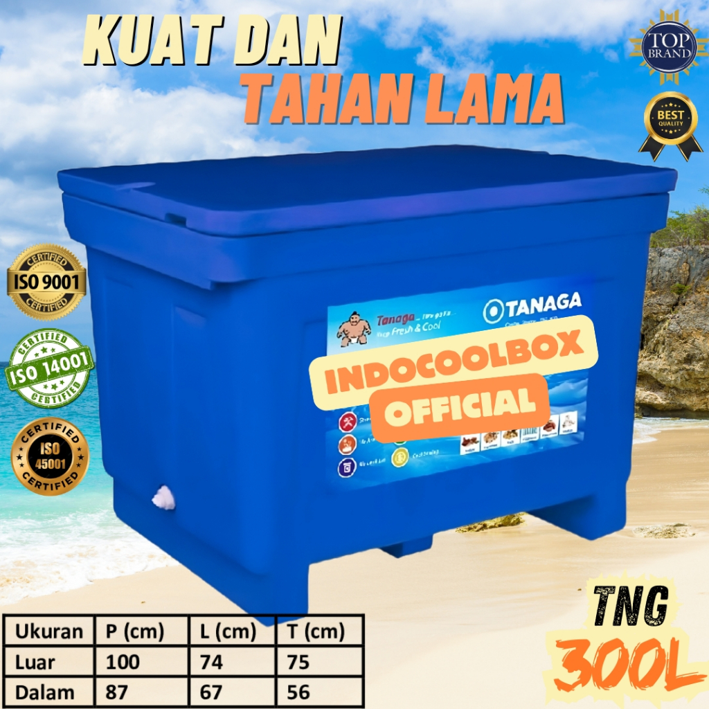 Cooler Box Tanaga 300 Liter Termos Es Kotak Tempat Es Batu Daging Ikan Coolbox Ice Box Fiber
