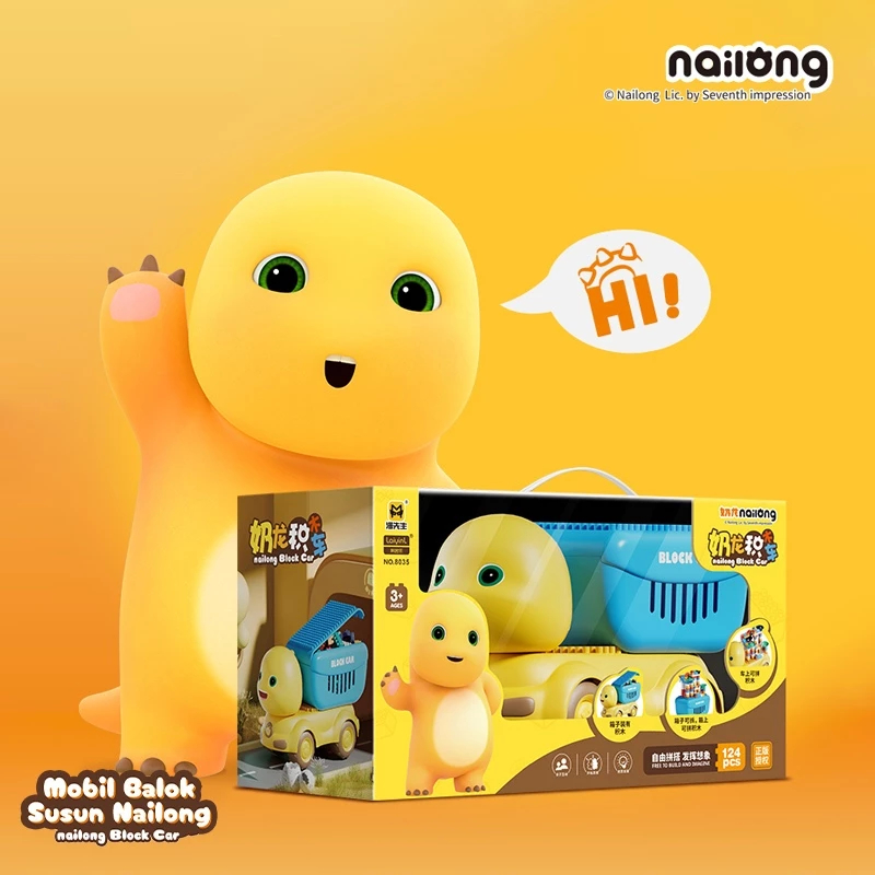 Mr. Man Nailong Building Block Cars 124 pcs / Mainan Balok Susun DIY Nailong Bentuk Mobil 124 pcs