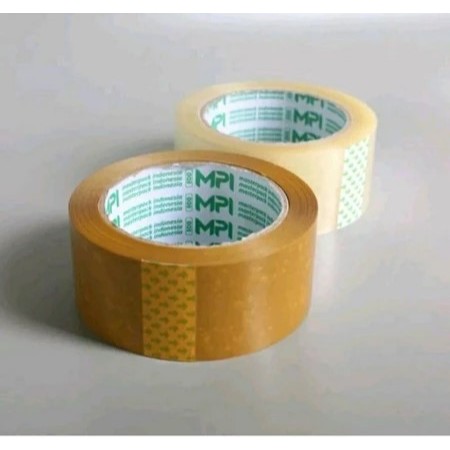 

Lakban Warna Coklat Transparan Ukuran Panjang 45 mm Panjang 100 Yard Merek MPI