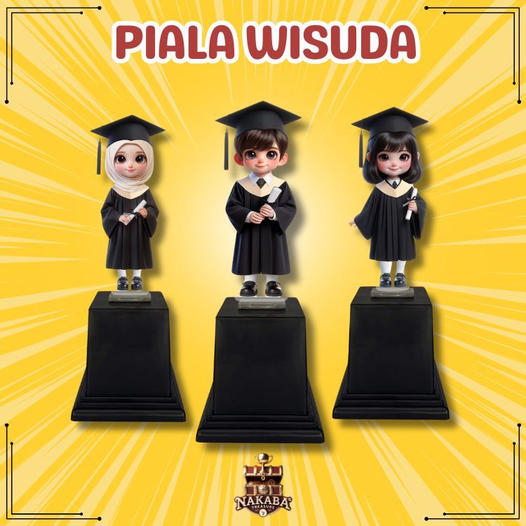 Piala Akrilik Penghargaan & Kenangan Wisuda Anak Sekolah Tk Paud Sd Smp Sma Universitas Plus Tatakan