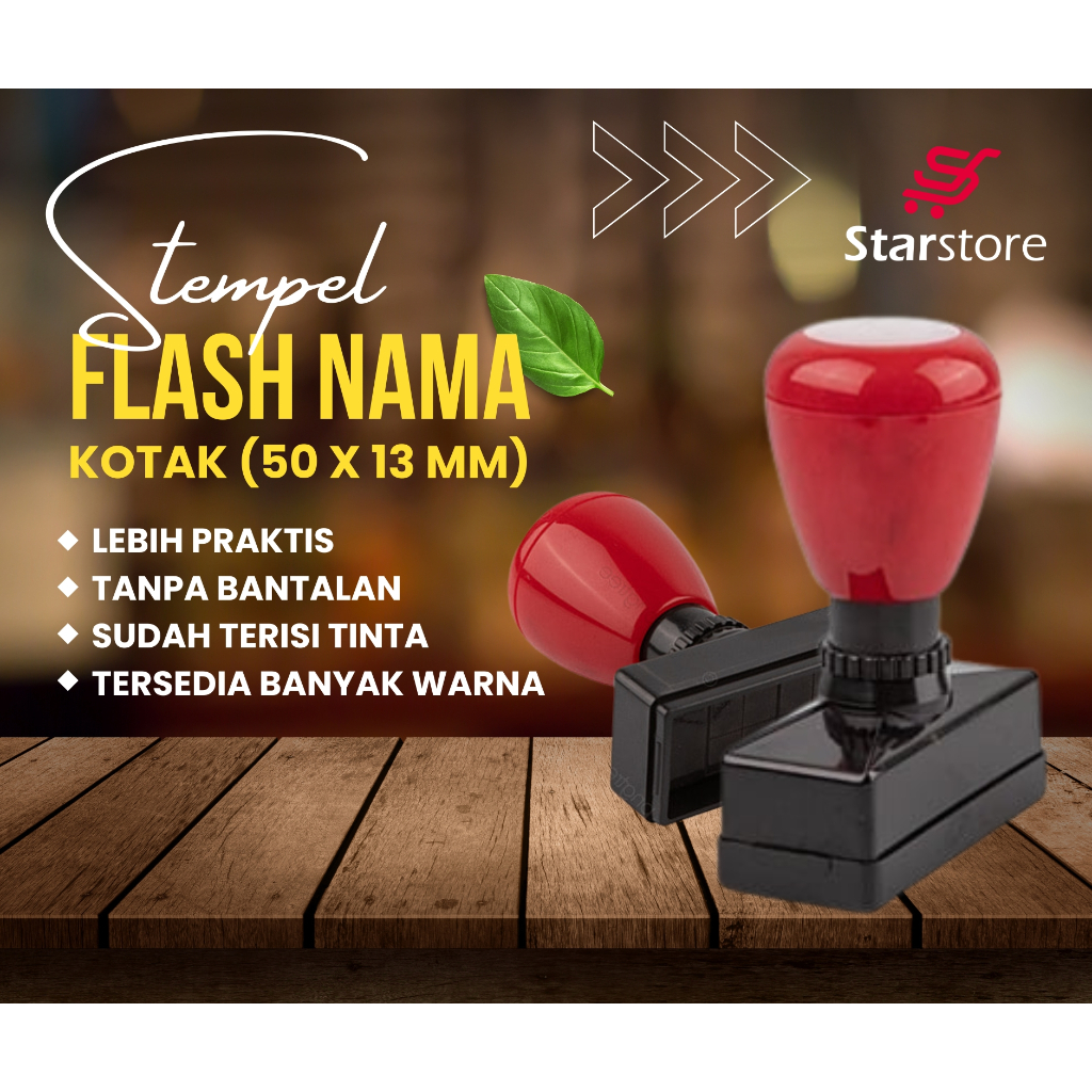 STEMPEL FLASH NAMA / STEMPEL FLASH KOTAK / STEMPEL MURAH