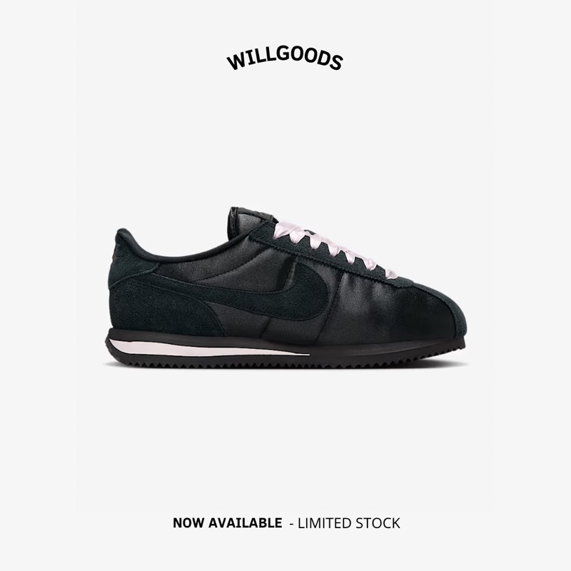 Nike Cortez TXT SE Black Satin Women Original Resmi