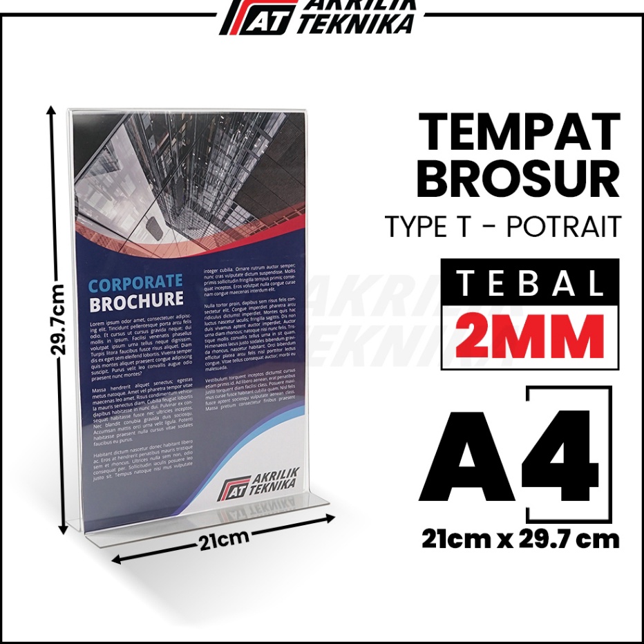 

T Brosur Akrilik A4 2mm Akrilik Tent Card Tent Holder Acrylic Qris Barcode Tipe T