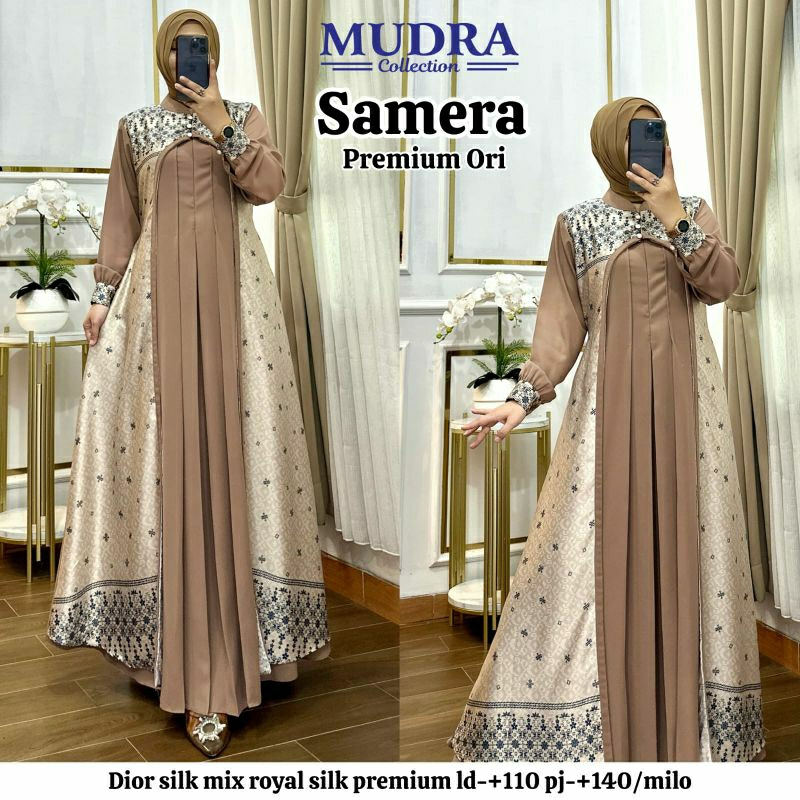 Samera Dress Premium Bahan Dior Silk Mix Royal Silk Premium Ld ±110 pj ±140 Ori By Mudra