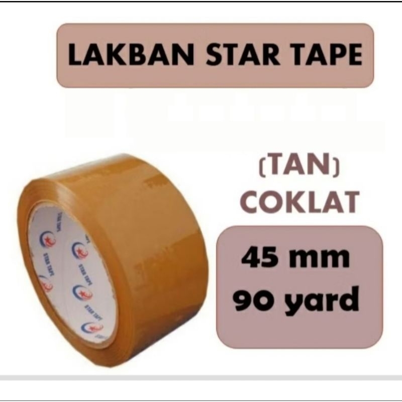 

TERMURAH!! Lakban Coklat 45mm 90yard/Lakban Star Tape
