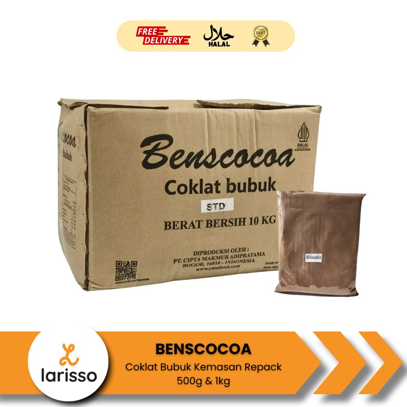 

Benscocoa Coklat Bubuk STD Repack 250gr 500gr & 1kg - Cocoa Powder Kakao Bubuk