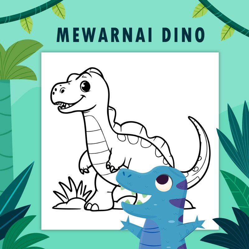 

25 Lembar A5 | Kertas Mewarnai tema Dinosaurus