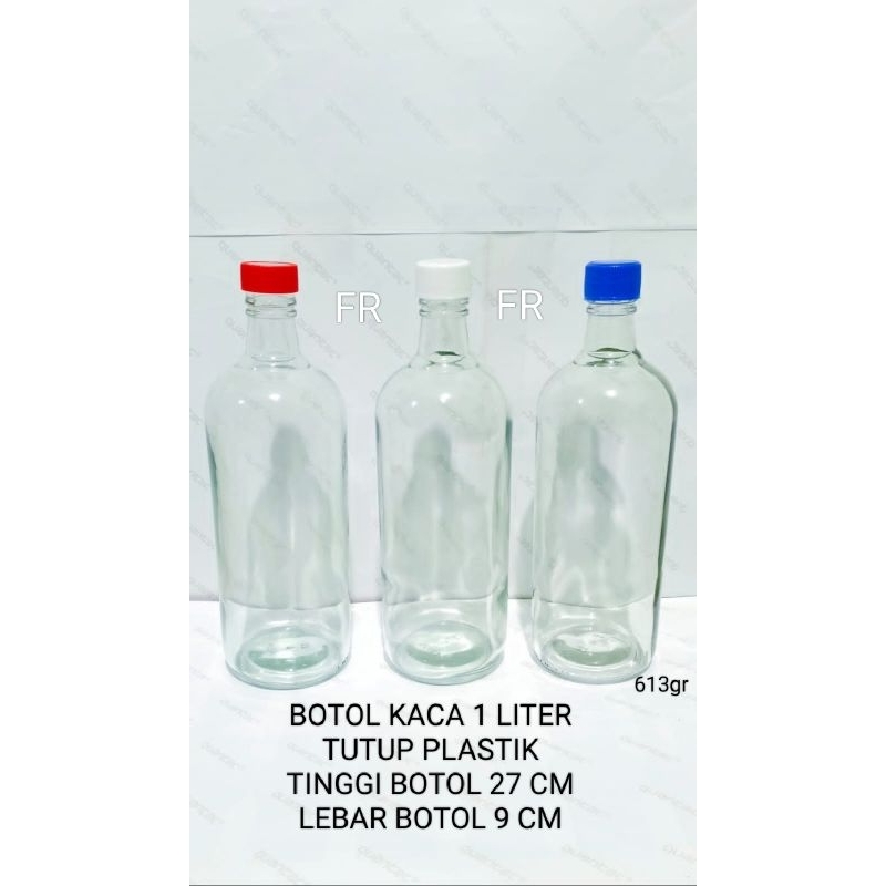 Botol kaca 1 liter botol kaca 1000ml botol minum botol jamu botol bensin