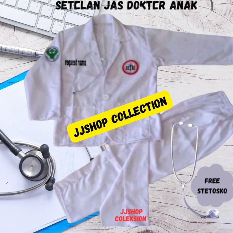 Trendy BAJU DOKTER ANAK  BAJU JAS DOKTER ANAK  SETELAN JAS DOKTER  REQUEST NAMA TERSEDIA UKURAN 2TAH
