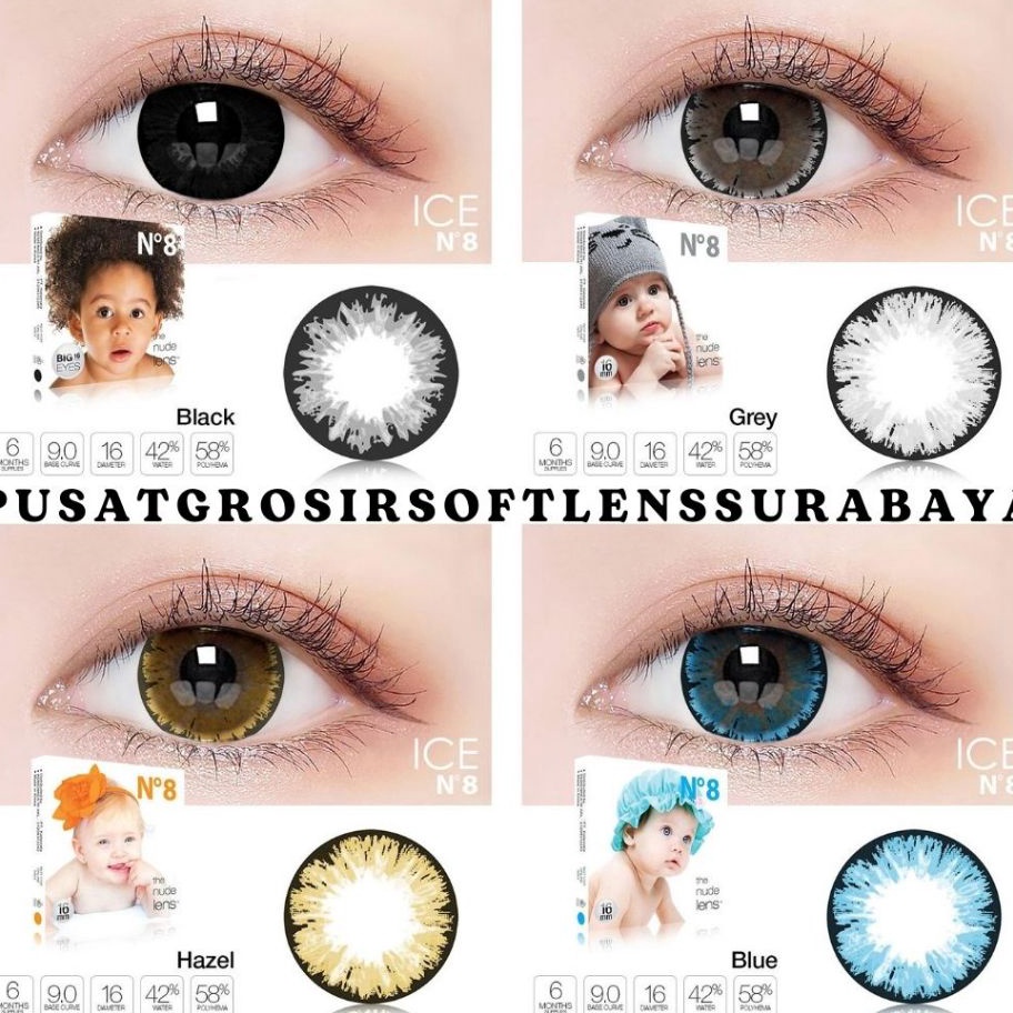SOFTLENS X2 ICE N8 NO8 16 MM BIG EYES NORMAL  MINUS  SOFLEN  SOPLEN  SOFLENS  SOFTLEN  SOFTLENT  LEN