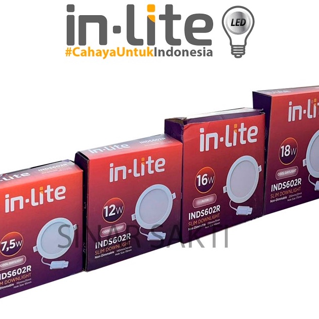 INLITE Lampu Downlight LED 75w 12w 16w 18w 21w INDS62R Slim Downlight Inlite