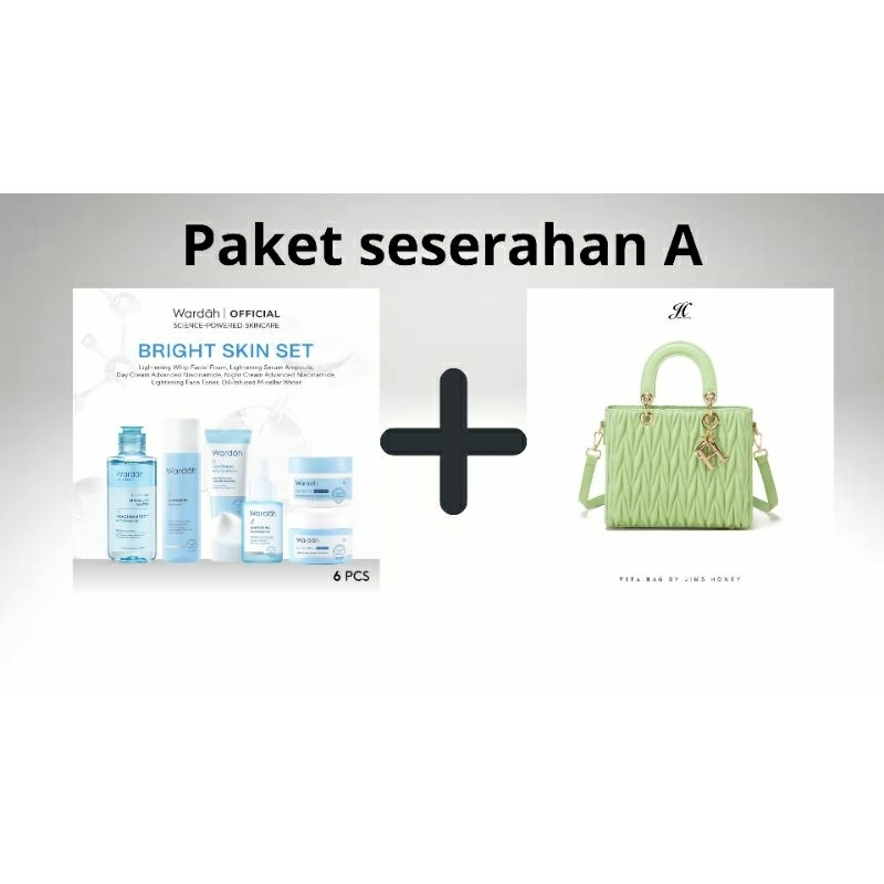 Paket seserahan A-seserahan Wardah dan tas Jims honey