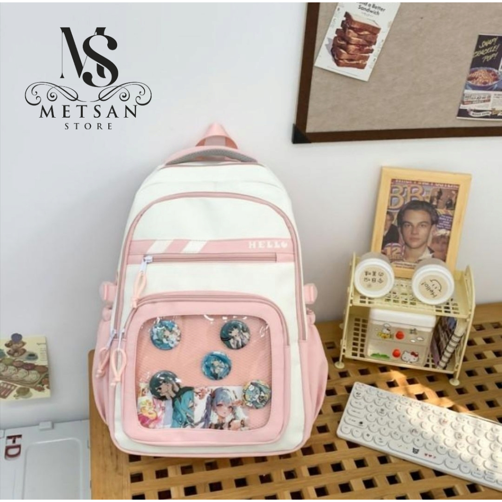 METSAN - Tas Ransel Sekolah Anak Cewek Motif Korea Besar Tas Anak Perempuan Backpack Korean Style