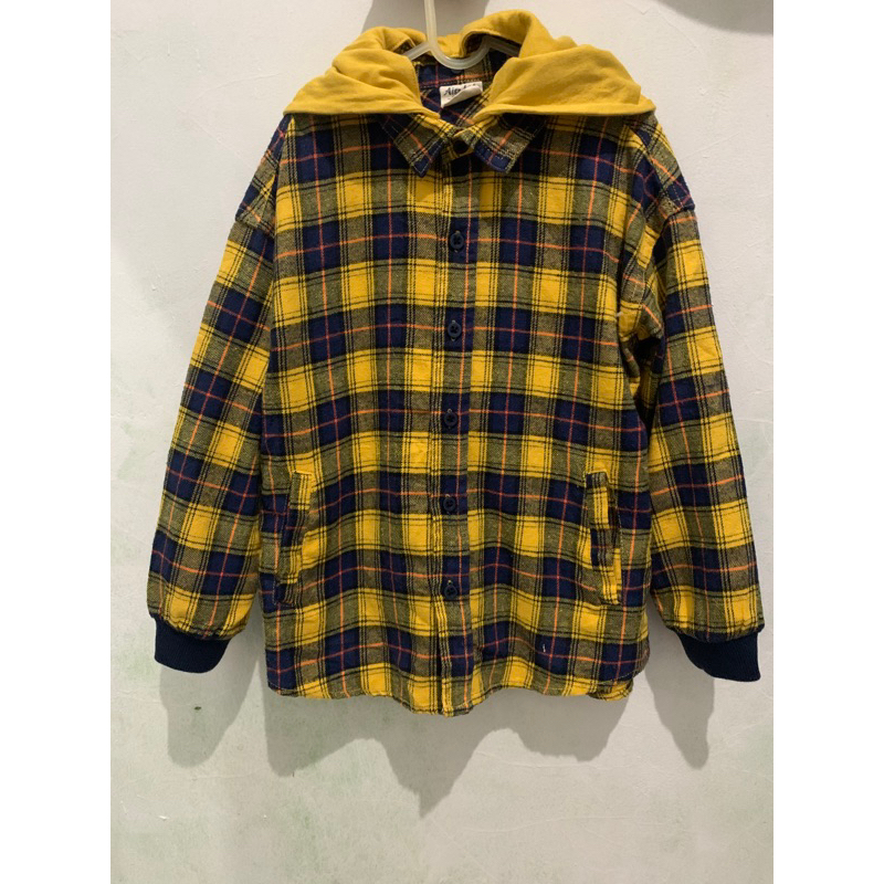 Kemeja Flanel anak Kemeja Jaket hoodie preloved like new