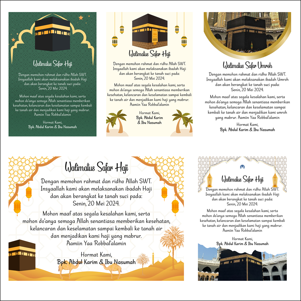 stiker walimatus safar umroh haji , syukuran umroh , syukuran haji , kartu ucapan haji dan umroh