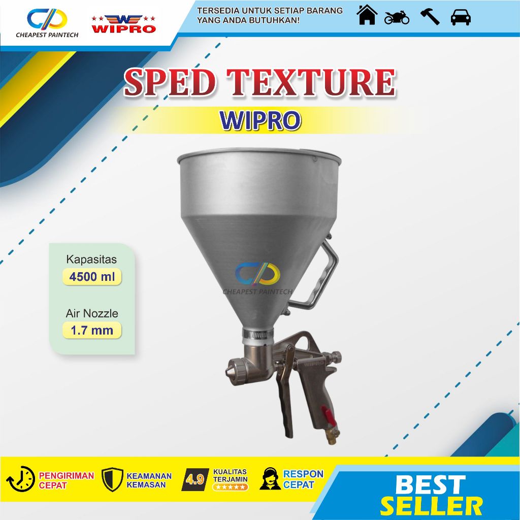WIPRO Spray Gun Texture - Hooper Gun - Alat Semprot texture - Cement Gun