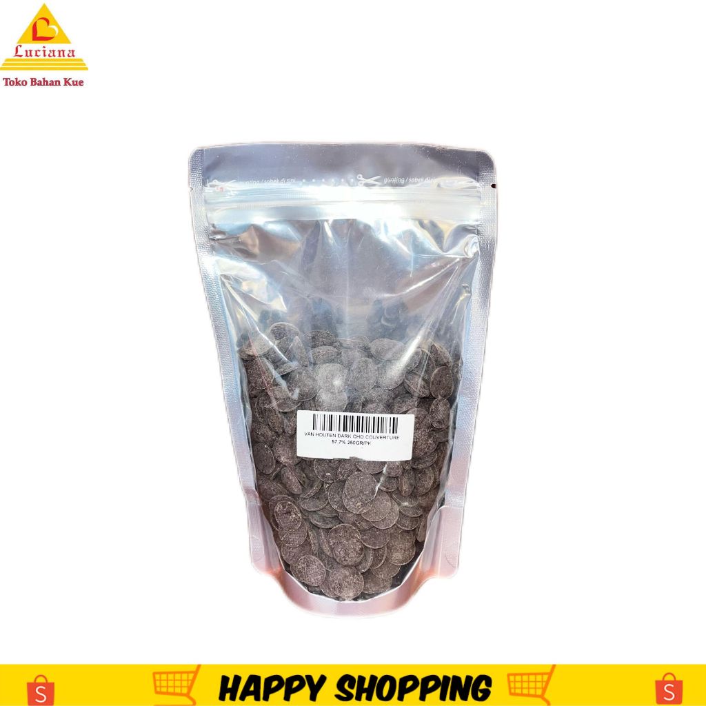 

Van houten Dark Cho.Couveture 57,7% Repak 250g/ Chocolate Couvetur