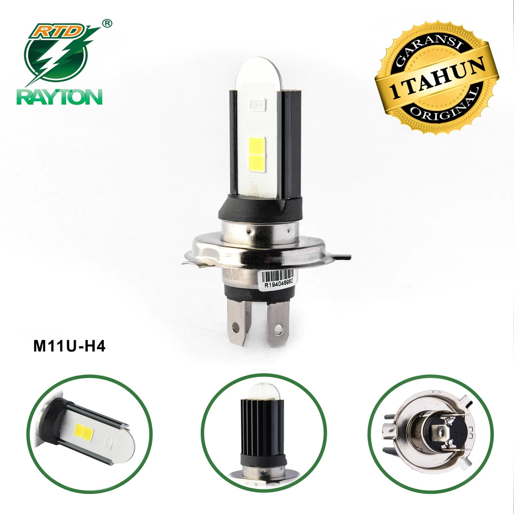 Lampu Depan / Utama RTD Rayton LED Otomotif M11U-H4 Ac & Dc9-18 V Original