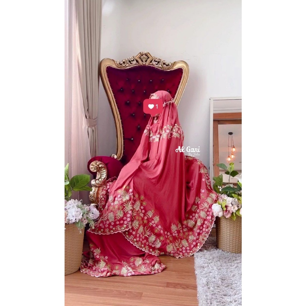 Mukena Al Gani Set Sajadah Terbaru full warna cantik alganibyyulia / Mukena Mewah/ Al Gani By Yulia/
