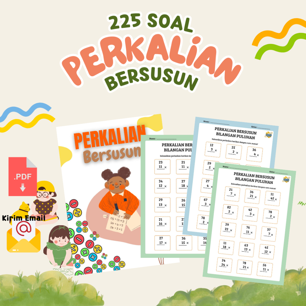 Worksheet Perkalian Bersusun Anak SD
