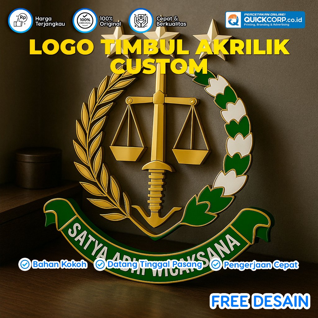 Logo Akrilik Costum - Logo Timbul Akrilik Custom Desain Sesuai Pesanan - Logo Perusahaan Akrilik unt