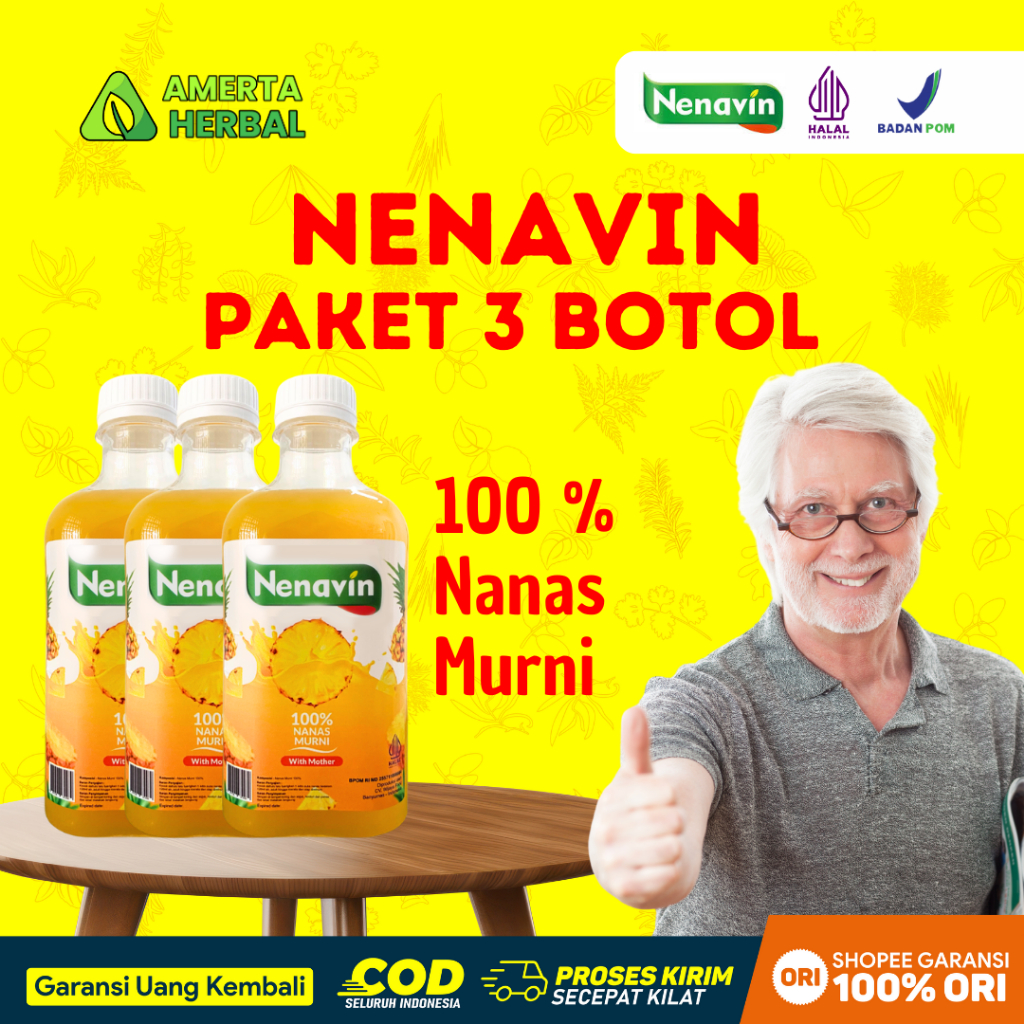 

PAKET 3 BOTOL NENAVIN 100% NANAS MURNI Atasi Diabetes dan Kontrol Gula Dalam Darah