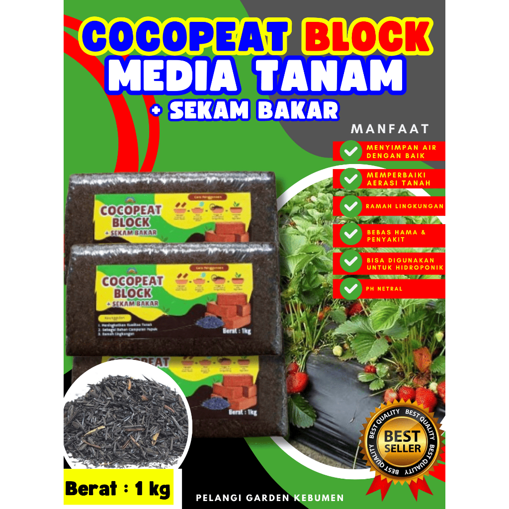 TERBAIK  Cocopeat Lembaran, Cocopeat Media Tanam, Cocopeat Media Tanam 1Kg