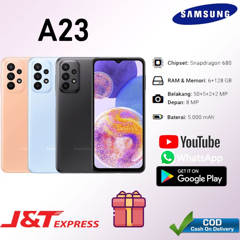 HP Samsung Galaxy A23 Ram6GB Rom128GB 6.6 inch 120Hz Baterai 5.000 mAh Garansi 1 Tahun Grosir