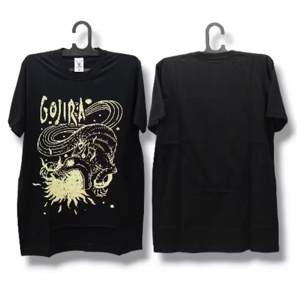 kaos GOJIRA |built up 24s tanpa jahitan samping