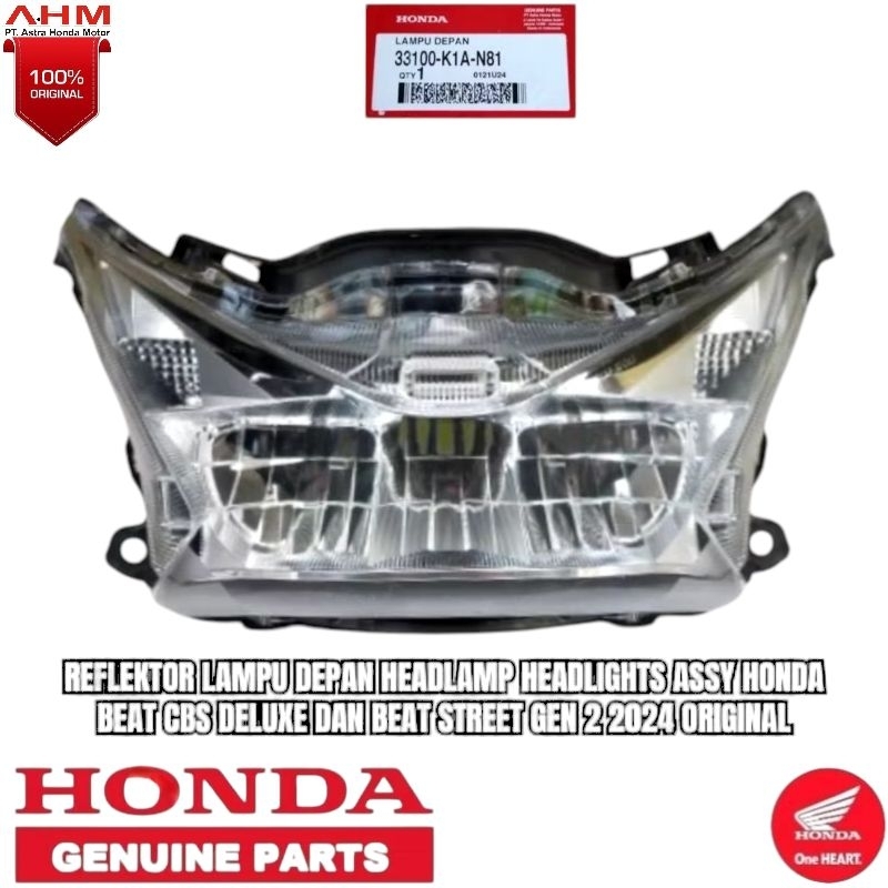 33100-K1A-N81 Reflektor Lampu Depan Beat 2024 Beat Street Ban Donat Ori Honda