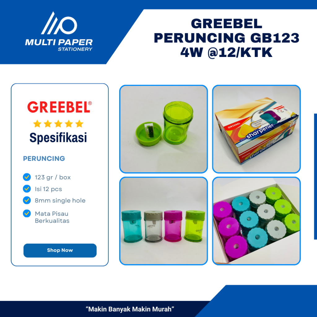 

Greebel Peruncing Rautan Sharpener GB123 Per Pcs