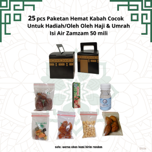 

25 pcs paketan hemat KABAH untuk oleh oleh haji dan (umroh isi air zamzam 50 ml)