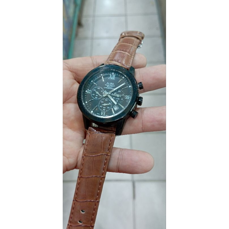 jam tangan pria Alba stainless steel chronograph