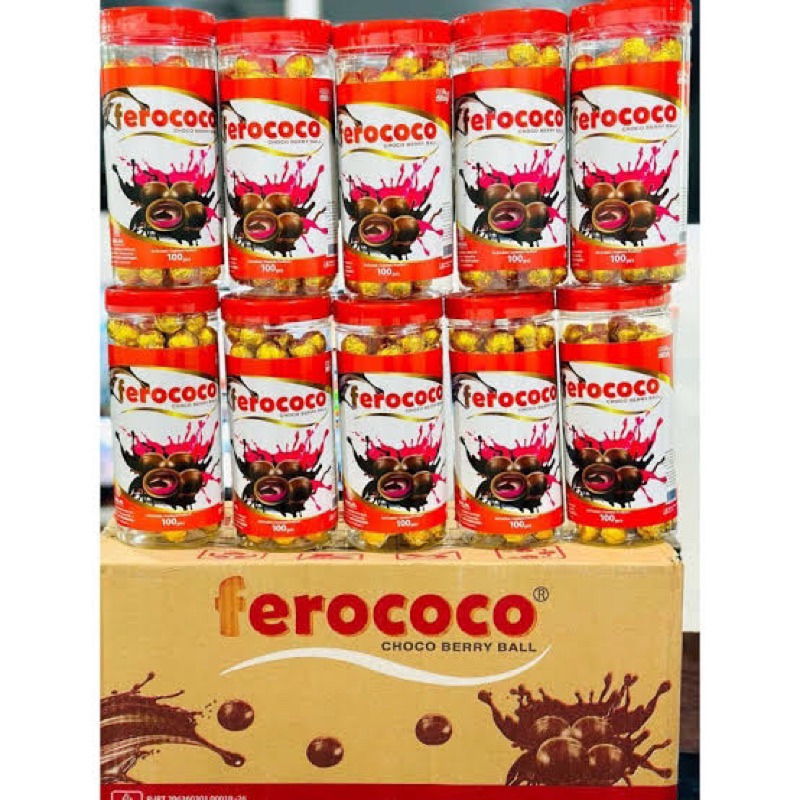 

FEROCOCO CRUNCHY CHOCO BALL 1 TOPLES ISI 100 PCS @8G | FEROCOCO COKELAT | SNACK VIRAL