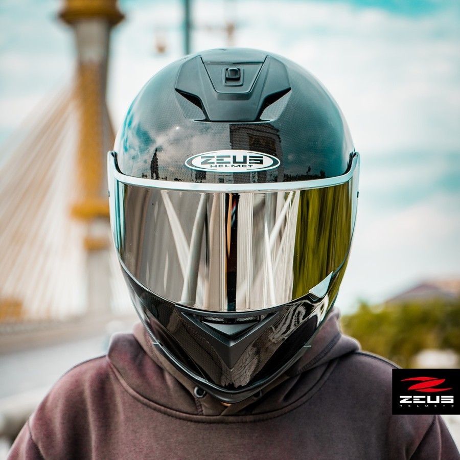 Visor Zeus 822 Iridium Kaca Helm ZEUS ZS-822  Flat Visor Kaca Zeus ZS822B