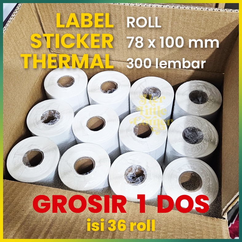 

(GROSIR) LABEL STICKER THERMAL 78 x 100 MM ISI 300 pcs