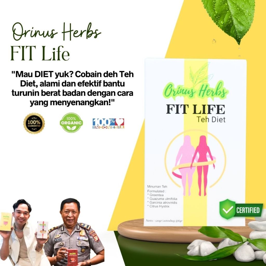 

ORINUS HERBS Fit Life | Tea Drink | Herbal Tea | Minuman Teh Diet Herbal | 20 Tea Bags