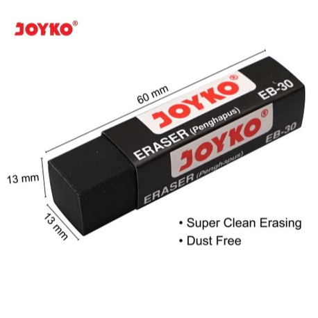 

PENGHAPUS PENSIL JOYKO HITAM ERASER EB-30 TERLARIS PANJANG EB30 BL BERSIH