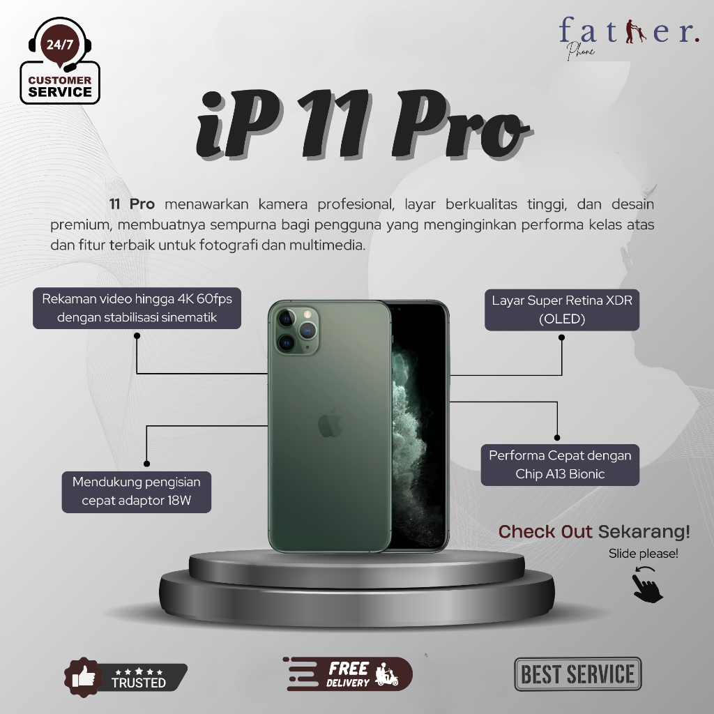 Father Phone | iPhone 11 Pro 512Gb | 256Gb | 128Gb | Xr 64Gb Garansi Resmi