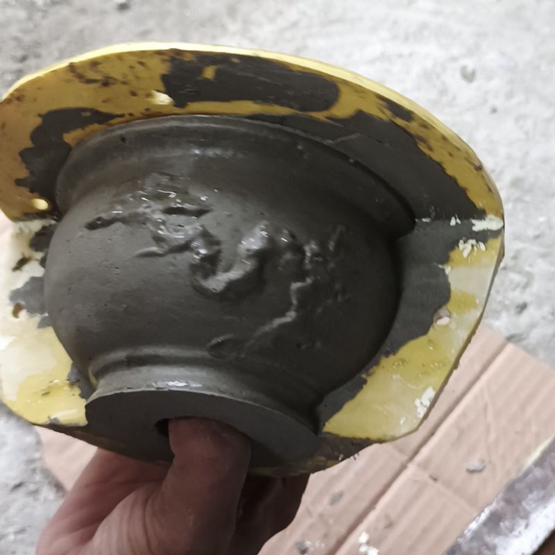 Cetakan pot bonsai fiber bentuk bulat semi cascade dengan relief