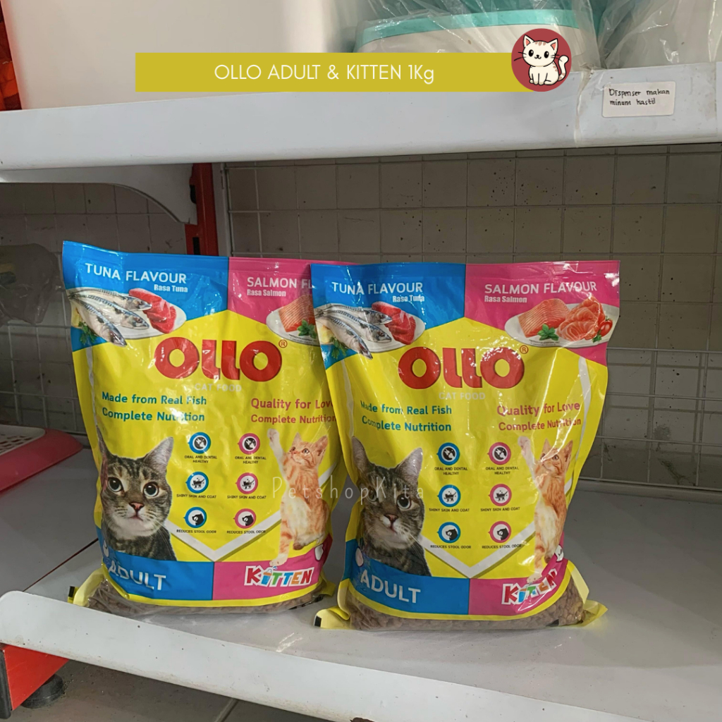 Ollo Cat Food Kitten Adult - Makanan Anak Kucing dan Kucing Dewasa 1KG MURAH