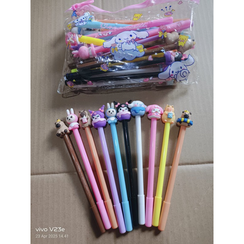 

pen gel kepala karet mix isi 20 pc
