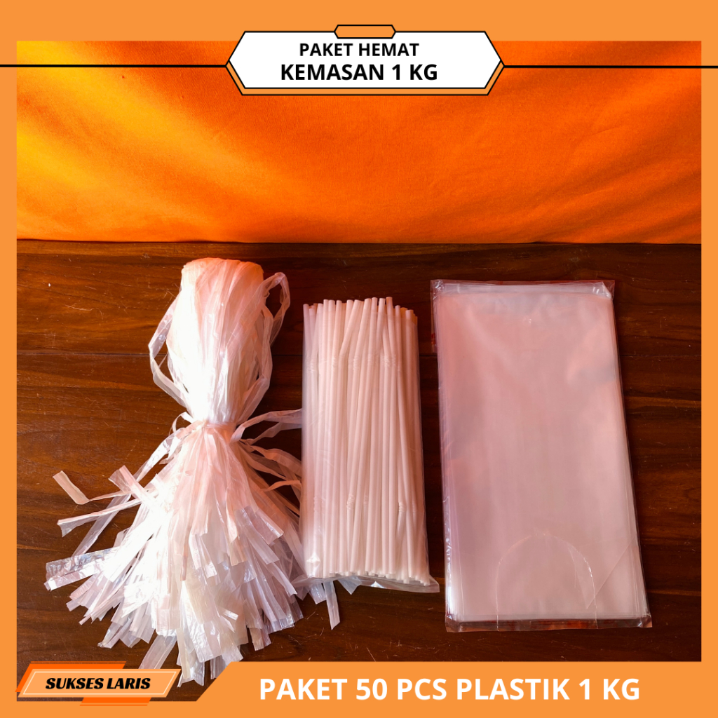PLASTIK ES 1 KG ISI 50 PORSI | KEMASAN MINUMAN TALI PINGGIR | PLASTIK MINUMAN ES TEH TALI PINGGIR