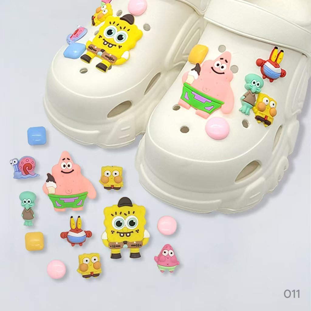 Aksesoris Sepatu Crocs Lucu - Dekorasi Hello Kitty Pink - Kancing & Hiasan Sepatu PVC - Tali & Ornam