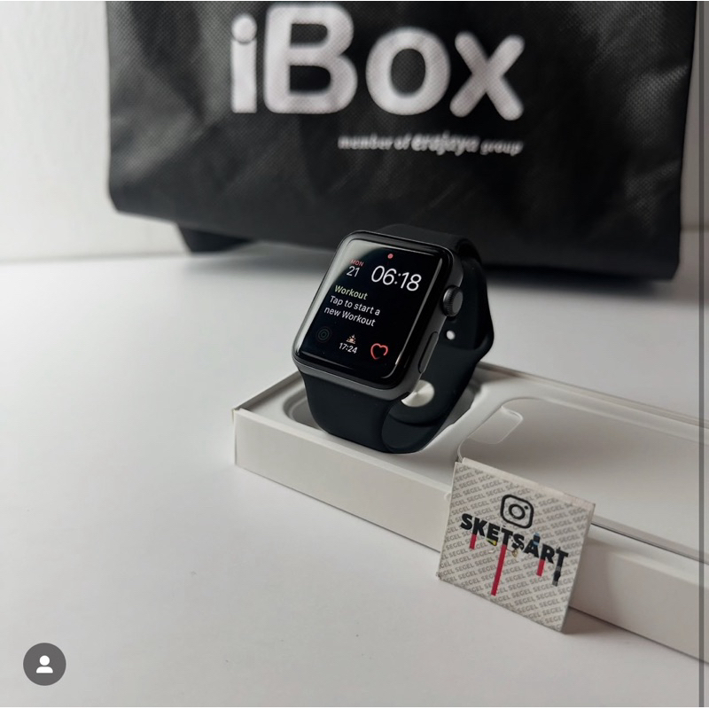 Apple Watch Series 3 42mm iBox iwatch Batre Health 99% Eks Garansi Resmi iBox