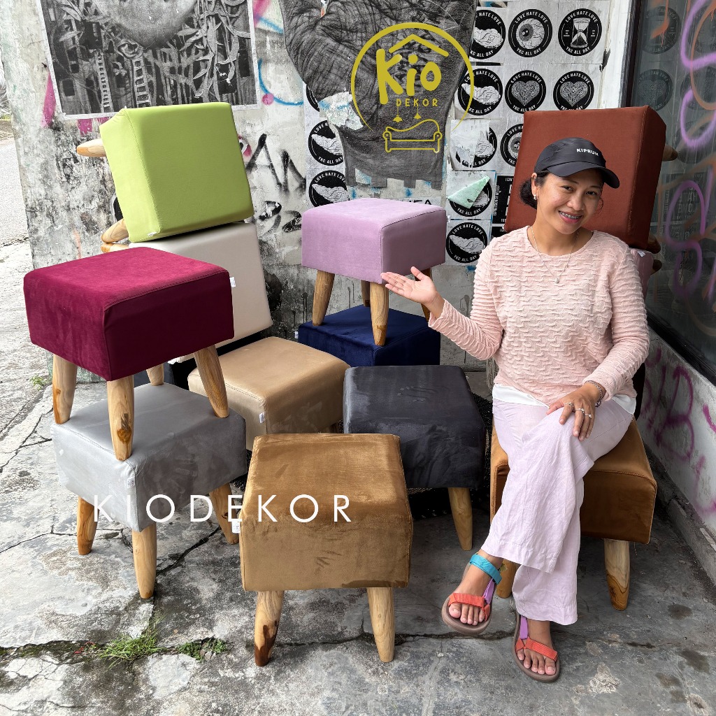 Stool Kotak Tanpa Kancing 40x45cm - Stool Murah - Stool Dewasa - Stool Anak - Kursi Bulat - Stool So