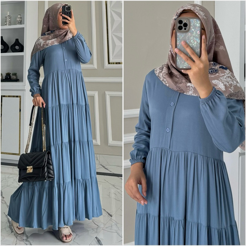 AYANA DRESS by ZALFA OUTFIT / dress polos/ gamis rayon