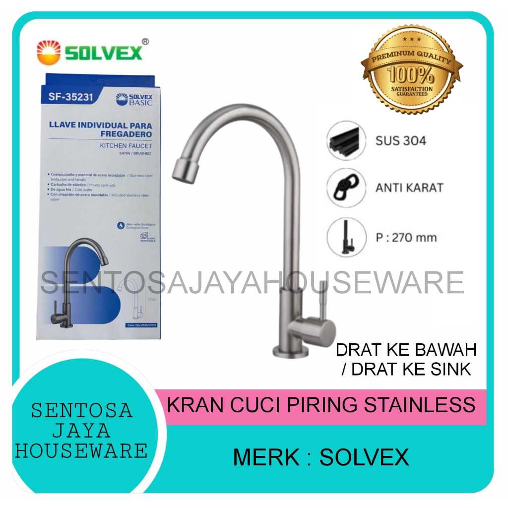 KRAN AIR CUCI PIRING STAINLESS MEJA TANAM / KRAN ANGSA CUCI PIRING DRAT MEJA