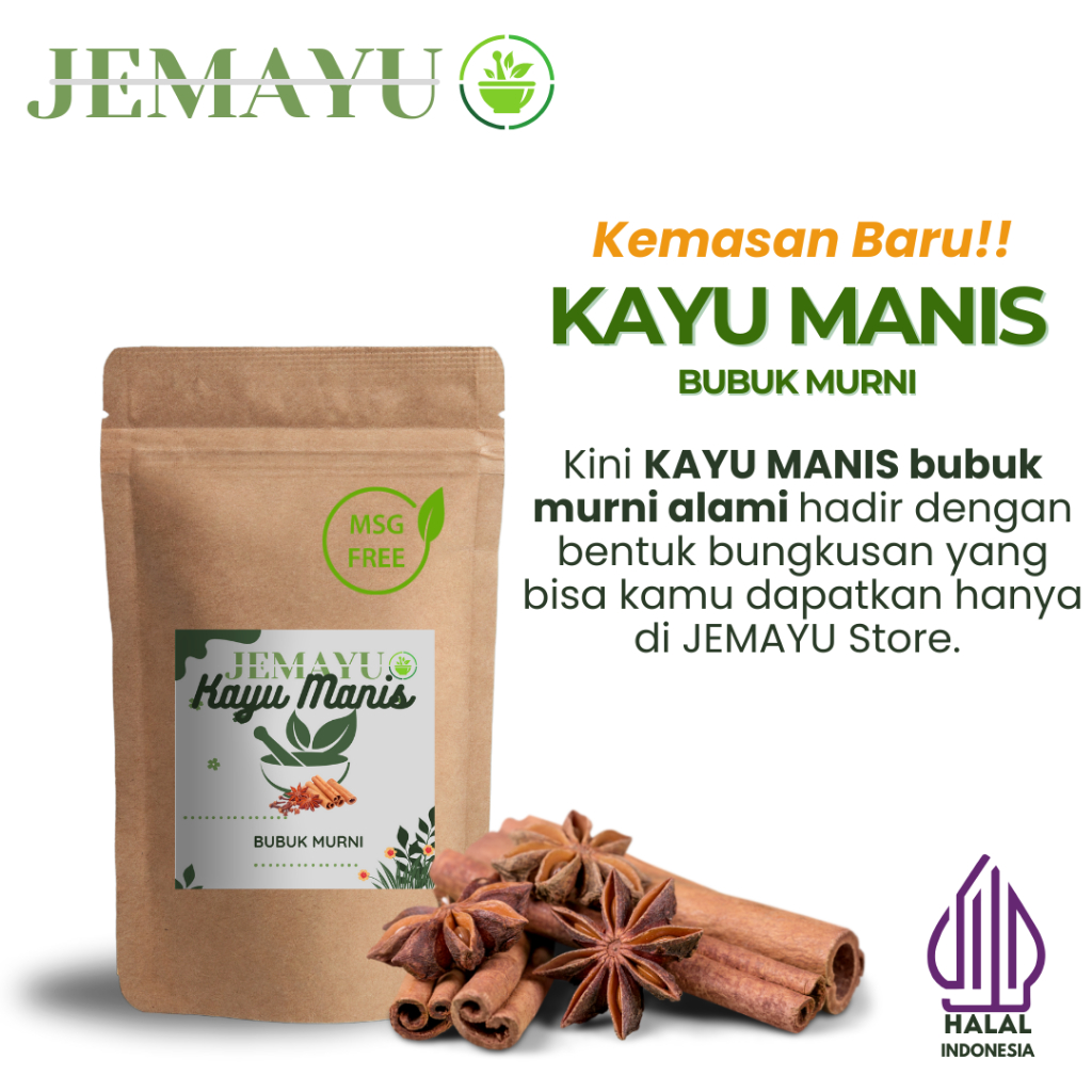 

Kayu Manis Bubuk Murni Herbal Jamu Tanpa Campuran JEMAYU