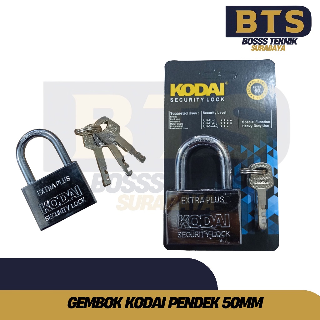 Gembok Pagar 50 Pendek High Quality KODAI Gembok Pagar Anti Karat Air Maling Besar Pager Leher Pende